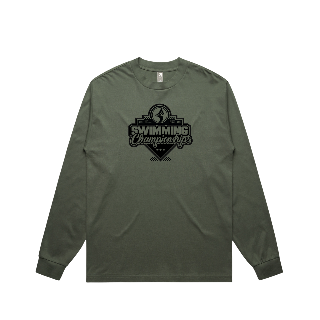 Teamline - Swimming NZ Short Course 2025 - Army Long Sleeve Tee