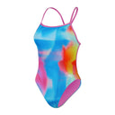 Speedo - Womens - Allover Digital Vback One Piece - Kiki Pink/Lemon Drizzle/Picton Blue