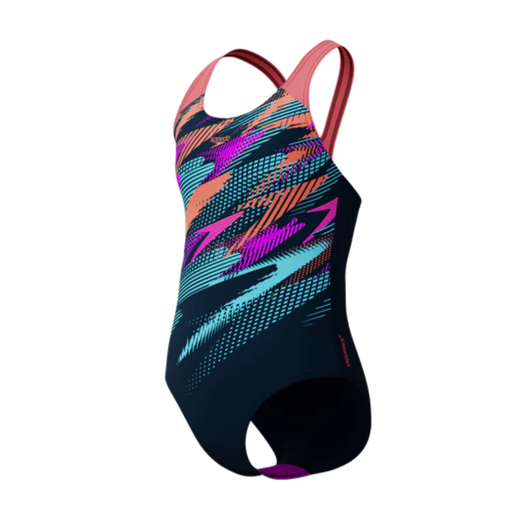 Speedo - Girls - Digital Placement Splashback - Dark BlueCoral