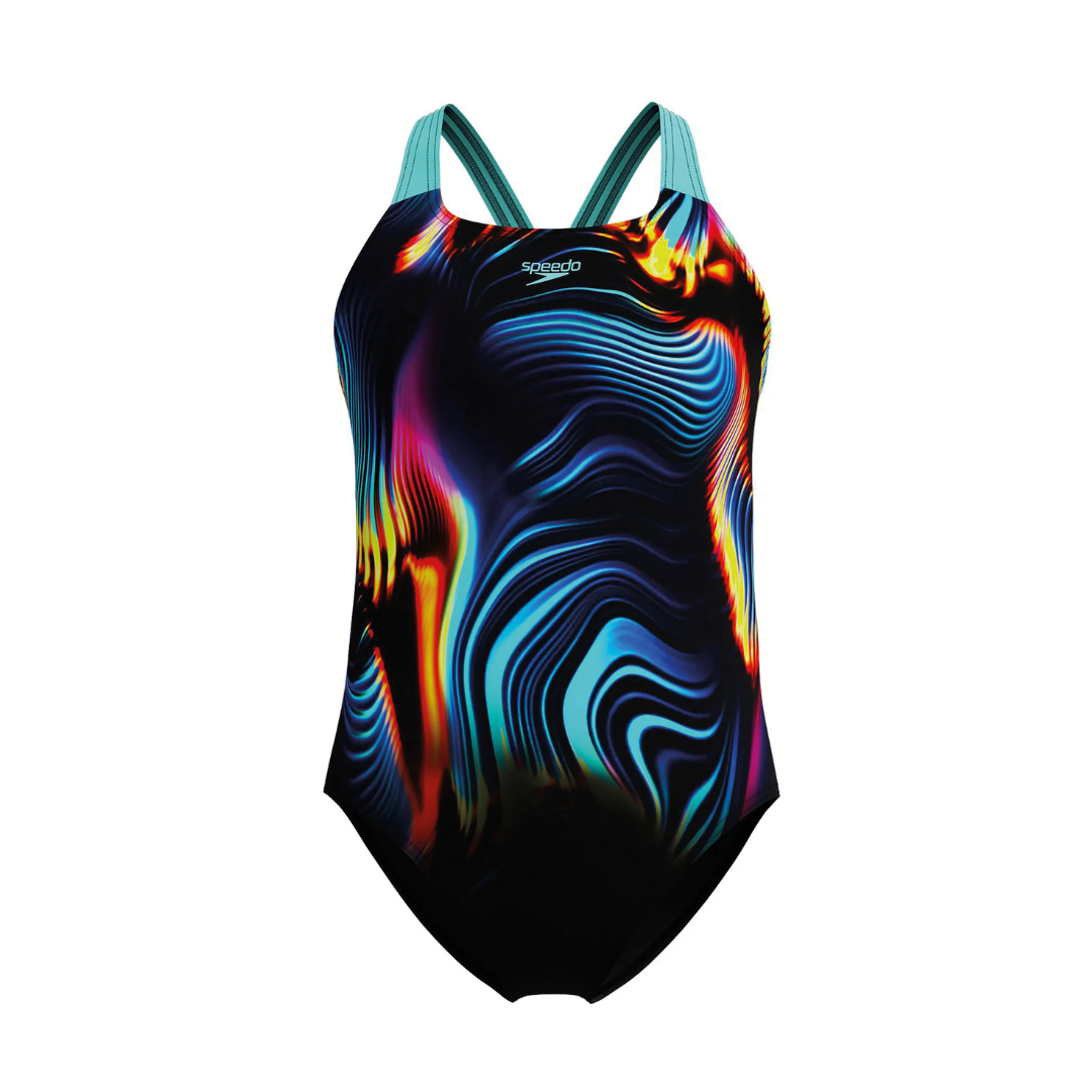 Speedo - Girls - Endurance+ Digital Placement Powerback One Piece - Lava