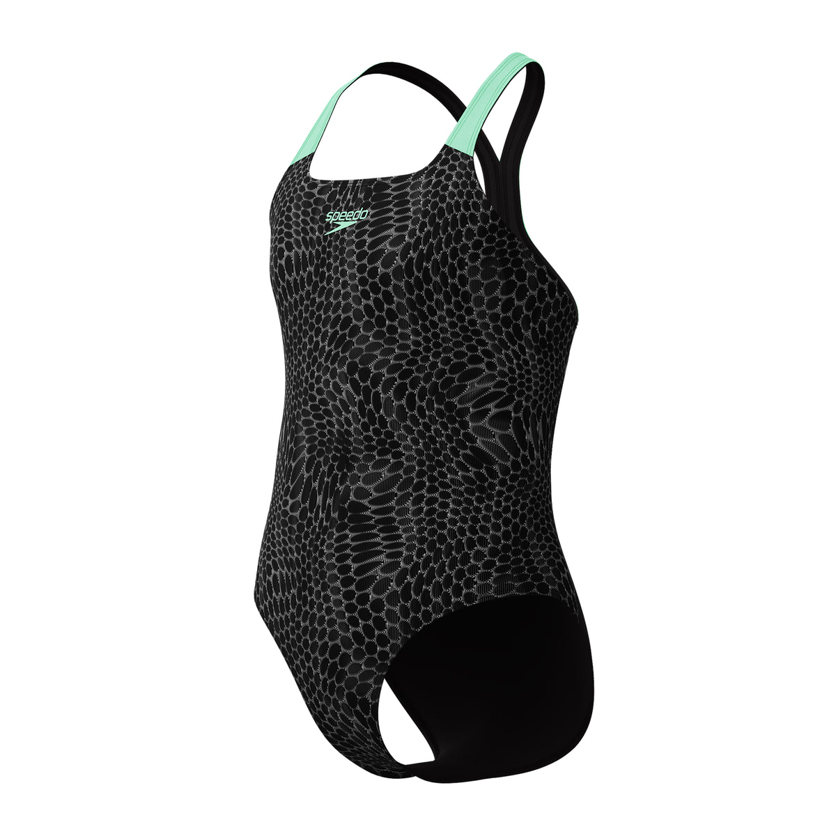 Speedo - Girls - Endurance+ Digital Allover Powerback One Piece - Alfalafa Green