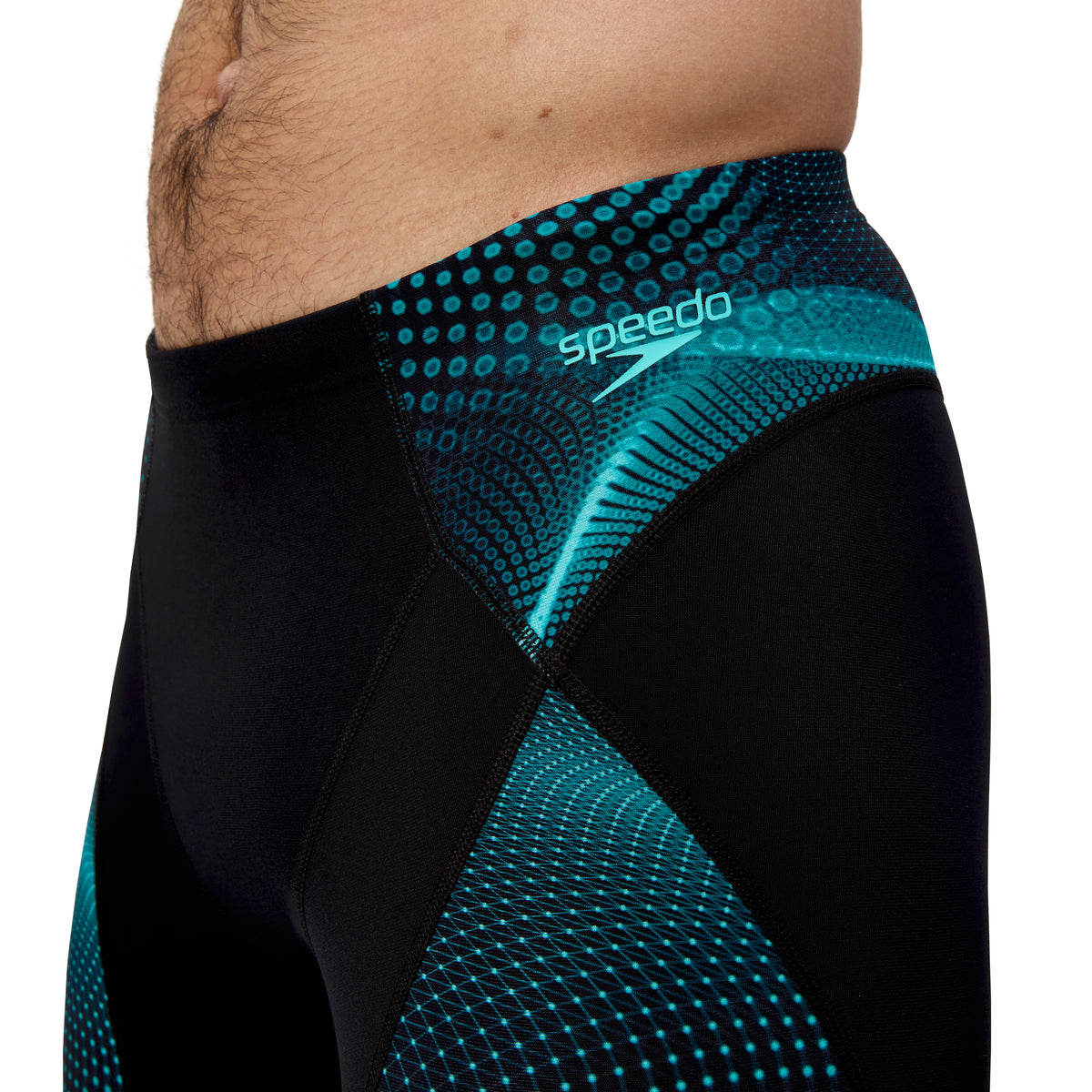 Speedo - Mens - Endurance+ Max Compression Jammer - Black/Turquoise Gem