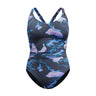 Speedo - Womens - Shaping Printed V Neck - Purple Mist