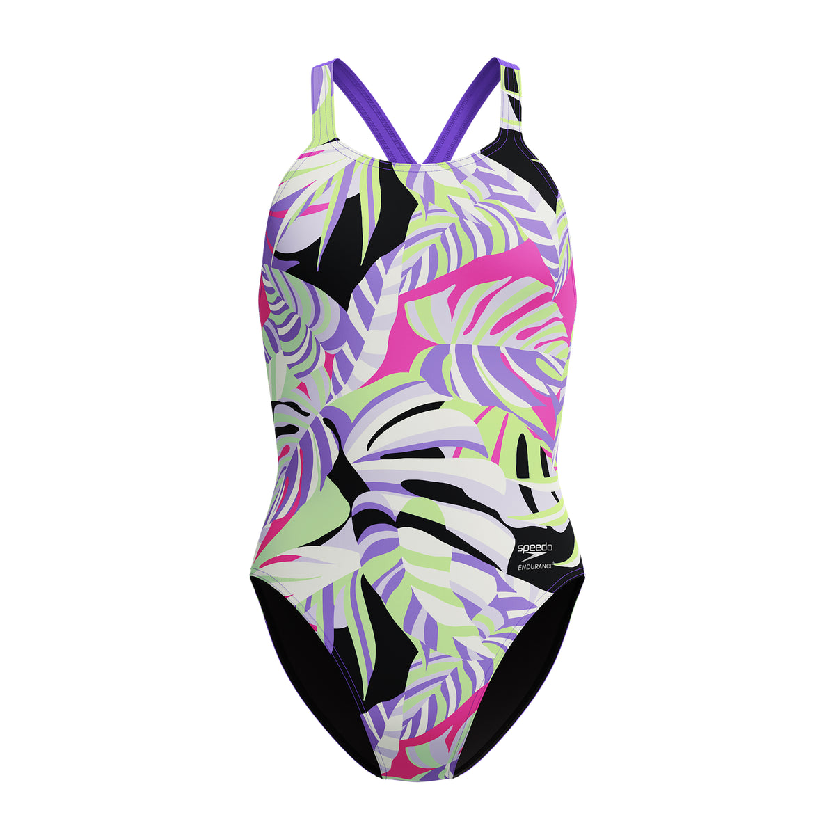 Speedo - Junior Girls - Print Powerback - Fronds/Indigo Glow