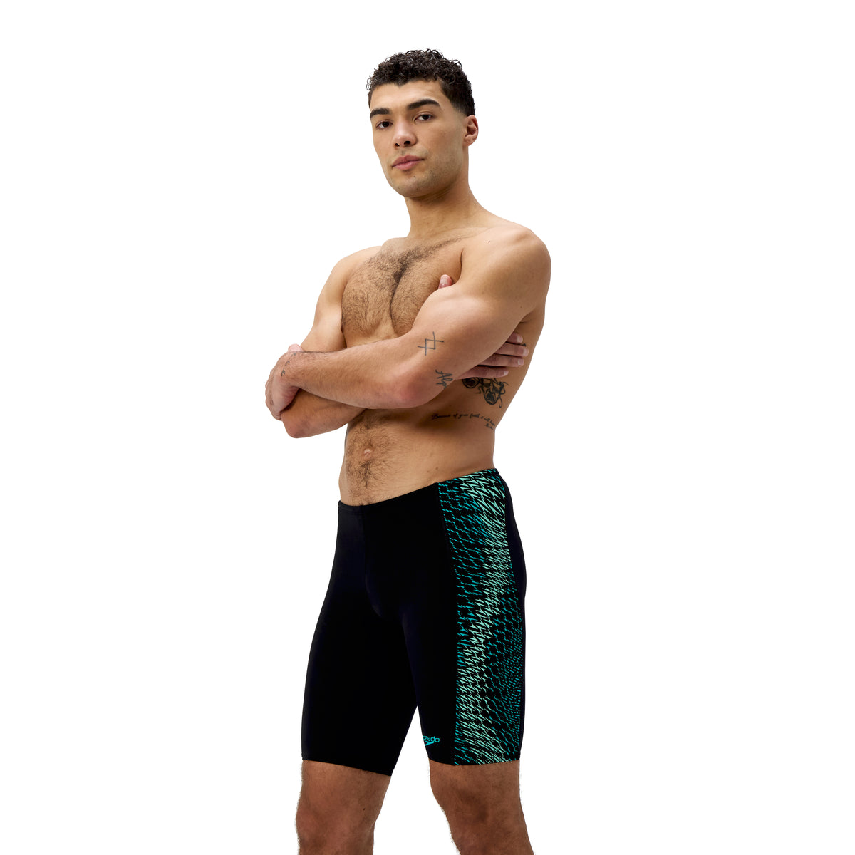 Speedo - Mens - Endurance+ Tech Panel Jammer - Black/Turquoise Gem