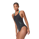 Speedo - Womens - Solid Leaderback - Anthracite/Mayan Blue