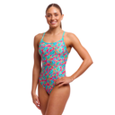 Funkita - Womens - Diamond Back One Piece - Planted Pink