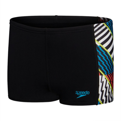 Speedo - Boys - Digital Panel Aquashort - Black/White/Watermelon/Bolt/Bitter Lime