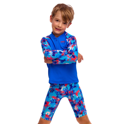 Funky Trunks - Toddler Boys - Zippy Rash Vest - Messy Messy Messy