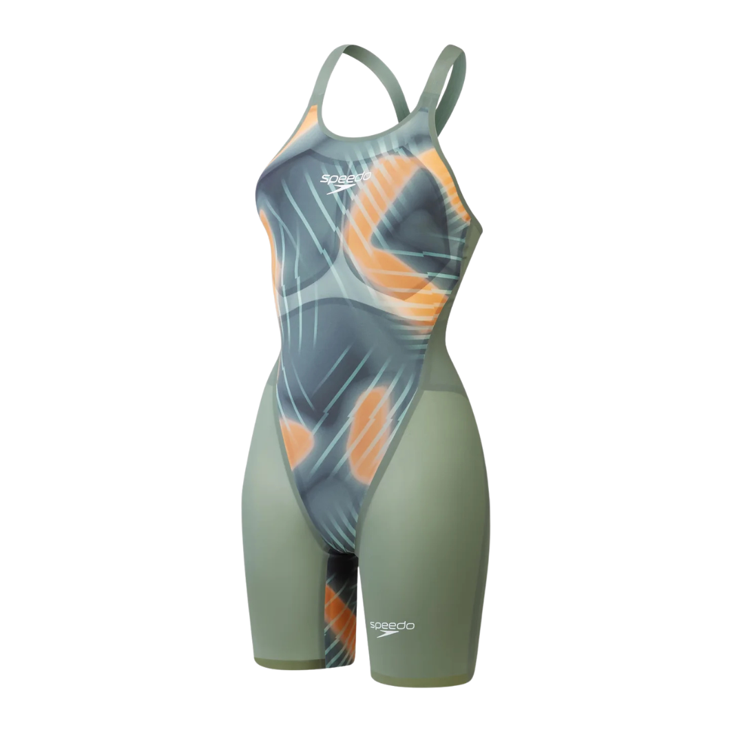 Speedo - Womens - Fastskin LZR Pure Valor 2.0 Openback Kneeskin - Green/Orange