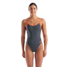 Arena - Womens - Lace Back One Piece - Asphalt-Coral