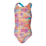 Speedo - Girls - Digital Allover Leaderback Swimsuit - Red/Orange