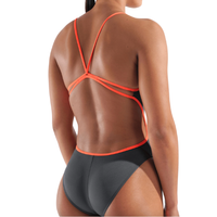 Arena - Womens - Lace Back One Piece - Asphalt-Coral