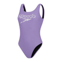 Speedo - Womens - Logo Deep U-Back One Piece - Miami Lilac/White