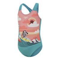 Speedo - Toddler Girls - Kombi Openback One Piece - Aquarium Green/Multi