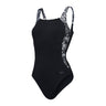 Speedo - Womens - Shaping Luna Lustre One Piece - Black/Oxide Grey/White