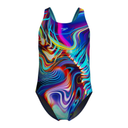 Speedo - Girls - Endurance+ Digital All over Leaderback One Piece - Molten Blur