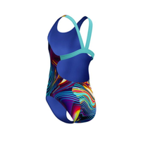 Speedo - Girls - Endurance+ Digital All over Leaderback One Piece - Molten Blur