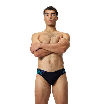 Speedo - Mens - 7cm Tech Panel Brief - Black/Cobalt Pop