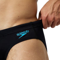 Speedo - Mens - 7cm Tech Panel Brief - Black/Cobalt Pop