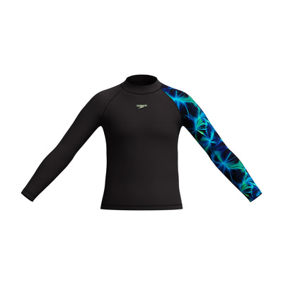 Speedo - Boys - Long Sleeve Rash Sun Top - Anthracite/Pale Clover