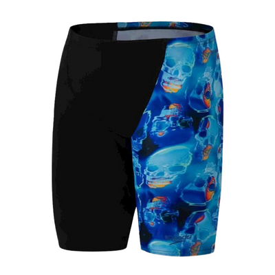 Speedo - Boys - Endurance+ Skull V-cut Jammer - Black/Cobalt Blue