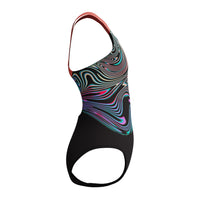 Speedo - Girls - Endurance+ Digital Placement Powerback One Piece - Neon Coral