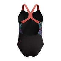 Speedo - Girls - Endurance+ Digital Placement Powerback One Piece - Neon Coral