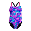 Speedo - Girls - Allover Print Powerback One Piece - Margarita Pink/Peacoat