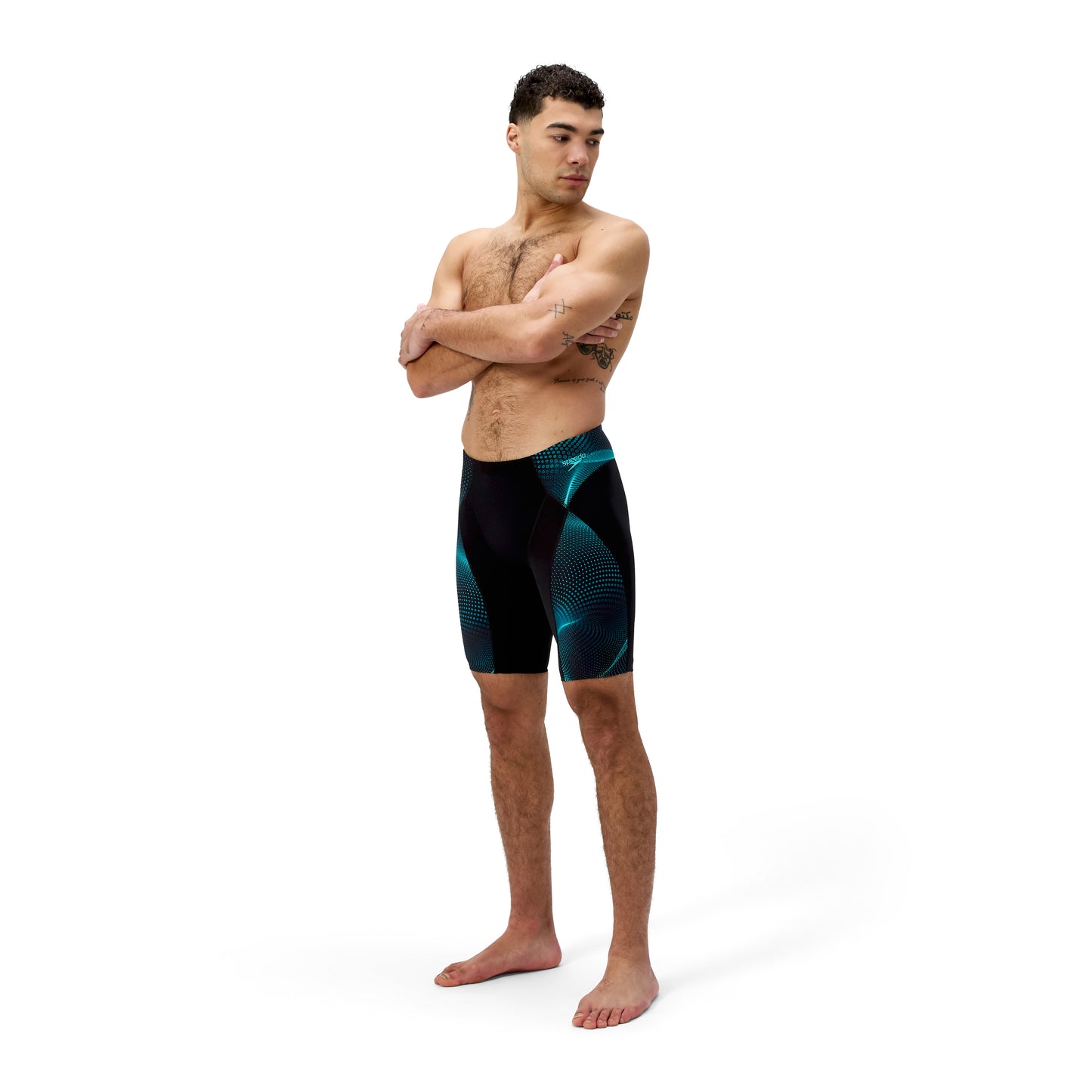 Speedo - Mens - Endurance+ Max Compression Jammer - Black/Turquoise Gem