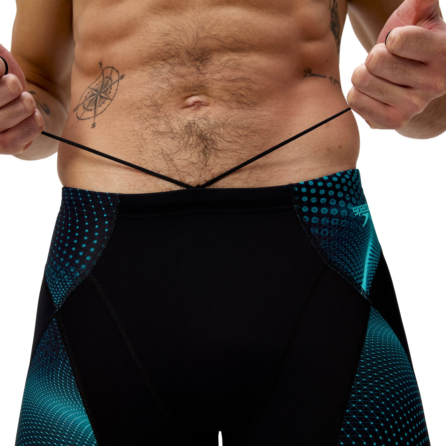 Speedo - Mens - Endurance+ Max Compression Jammer - Black/Turquoise Gem