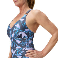 Speedo - Womens - Shaping Printed V Neck - Purple Mist