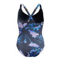 Speedo - Womens - Shaping Printed V Neck - Purple Mist