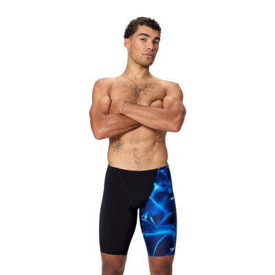 Speedo - Mens - Print V-Cut Jammer - Anthracite/Deep Sapphire