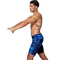 Speedo - Mens - Print V-Cut Jammer - Anthracite/Deep Sapphire