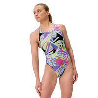 Speedo - Junior Girls - Print Powerback - Fronds/Indigo Glow