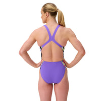 Speedo - Junior Girls - Print Powerback - Fronds/Indigo Glow