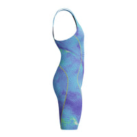 Speedo - Womens - Fastskin HyperSpark Printed Openback Kneeskin - Under Current/Sugar Blue
