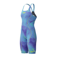 Speedo - Womens - Fastskin HyperSpark Printed Openback Kneeskin - Under Current/Sugar Blue
