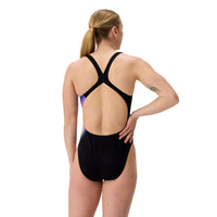 Speedo - Womens - Placement Printed Powerback - Blurry Glass/Black