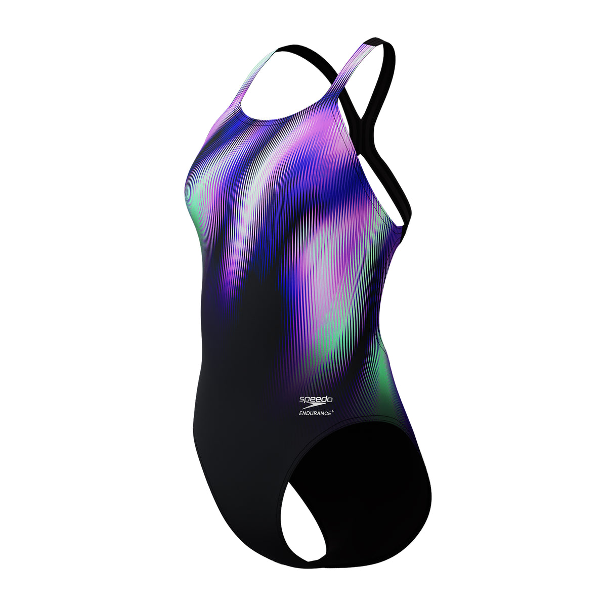 Speedo - Womens - Placement Printed Powerback - Blurry Glass/Black