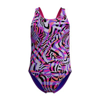 Speedo - Girls - Endurance+ Digital Allover Leaderback One Piece - Flare Pink