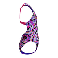 Speedo - Girls - Endurance+ Digital Allover Leaderback One Piece - Flare Pink