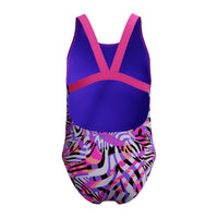 Speedo - Girls - Endurance+ Digital Allover Leaderback One Piece - Flare Pink