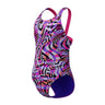 Speedo - Girls - Endurance+ Digital Allover Leaderback One Piece - Flare Pink