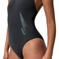 Speedo - Womens - Solid Leaderback - Anthracite/Mayan Blue