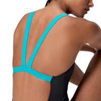 Speedo - Womens - Solid Leaderback - Anthracite/Mayan Blue