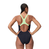 Speedo - Womens - Medley Logo One Piece - Anthracite/Pale Clover