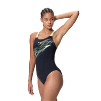 Speedo - Womens - Medley Logo One Piece - Anthracite/Pale Clover