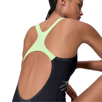 Speedo - Womens - Medley Logo One Piece - Anthracite/Pale Clover